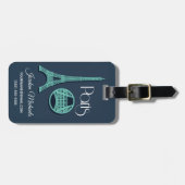 Paris Teal Bagagelabel (Voorkant horizontaal)