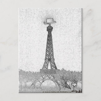 Paris, Texas Eiffel Tower Drawing Briefkaart