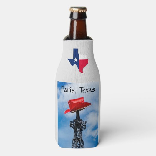 Paris, Texas, Red Cowboy Pet, Eiffel Tower Flesjeskoeler (Fles Voorkant)