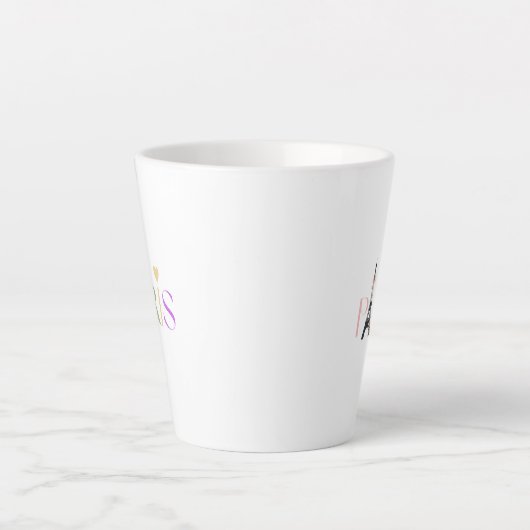  Paris Text & Eiffel Tower Latte Coffee Mok (Voorkant)