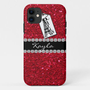Paris Them Crystal BLING RUBY RED IPHONE 5 Hoesje