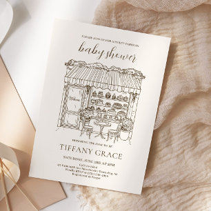 Paris Thema Franse Banketbakkerij Baby Shower Kaart
