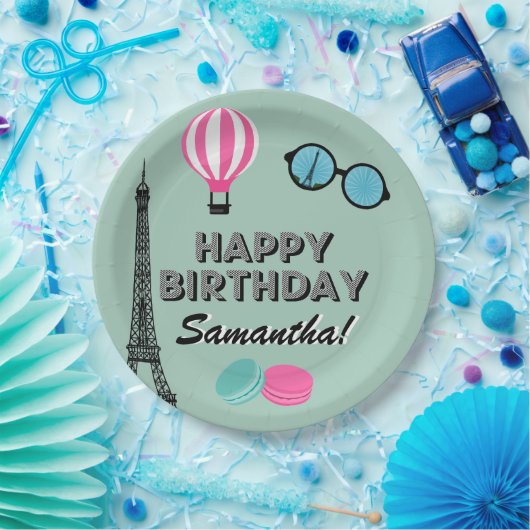 Paris Thema Happy Birthday Paper Bord (Feest)