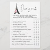 Paris thema over of onder vrijgezellenfeest spel (Voorkant)