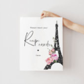 Paris thema script laat hier uw receptkaart poster