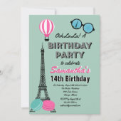Paris Thématique Bonne Invitation Anniversaire (Devant)