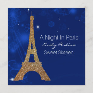 Paris Thème Élégant Sweet sixteen Invitation