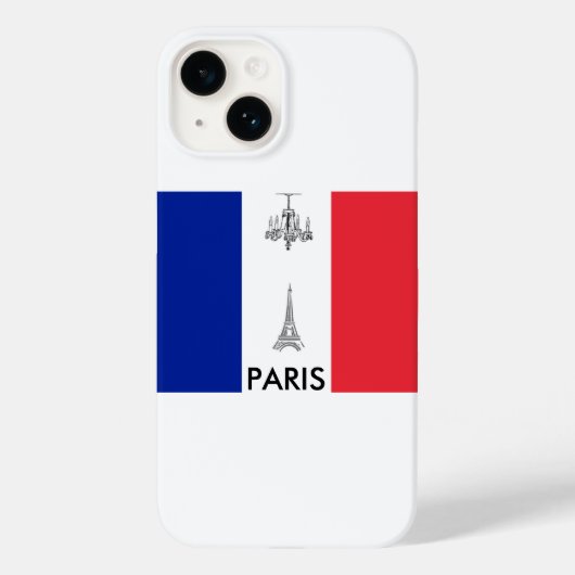 Paris Theme Franse vlag Case-Mate iPhone Case (Achterkant)
