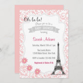 Paris Thème Invitation Baby shower (Devant / Derrière)