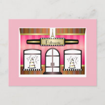 Paris Theme Pink French Patisserie Briefkaart