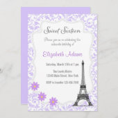 Paris Thème Sweet sixteen Invitation (Devant / Derrière)
