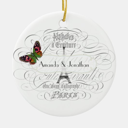  Paris Thmed Wedding  Keramisch Ornament (Voorkant)