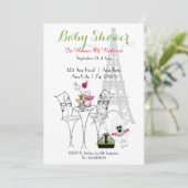 Paris Thmet Vrijgezellenfeest Kaart (Staand voorkant)