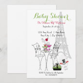 Paris Thmet Vrijgezellenfeest Kaart (Voorkant / Achterkant)