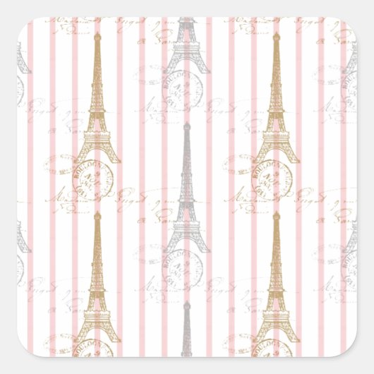 Paris Toujours Vierkante Sticker (Voorkant)