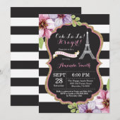 Paris Tour Eiffel Baby shower Invitation (Devant / Derrière)