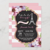 Paris Tour Eiffel Baby shower Invitation (Devant / Derrière)
