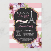 Paris Tour Eiffel Baby shower Invitation