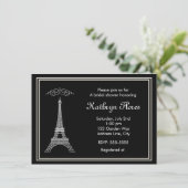 Paris Tour Eiffel blanche sur Invitation français  (Debout devant)