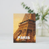 Paris Tour Eiffel Cafés Carte postale (Debout devant)