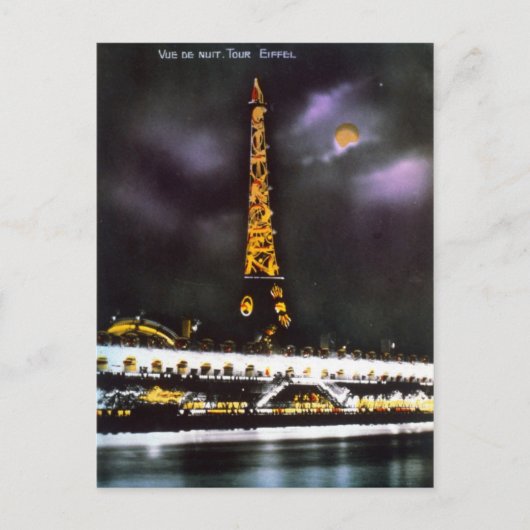 Paris Tour Eiffel - Carte postale de nuit (Devant)
