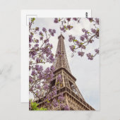 Paris Tour Eiffel - Carte postale Photo Springtime (Devant / Derrière)