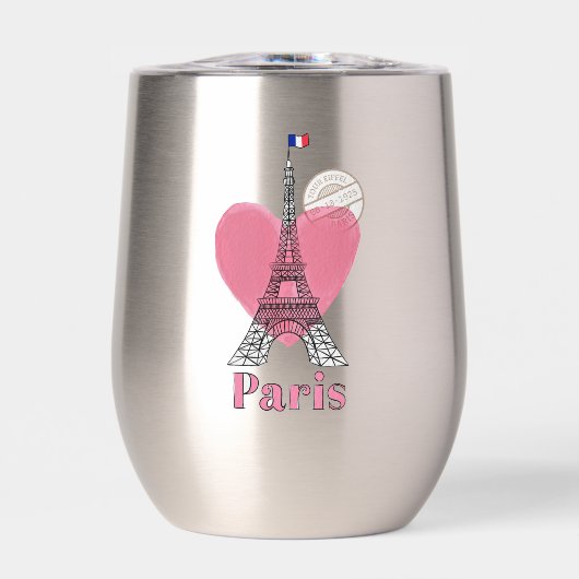 Paris Tour Eiffel Design Vin Thermique Tumbler (Avant)