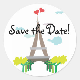 Paris Tour Eiffel Économisez Stickers Date