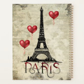 Paris, Tour Eiffel et Ballons du Coeur Rouge Scrip (Dos)