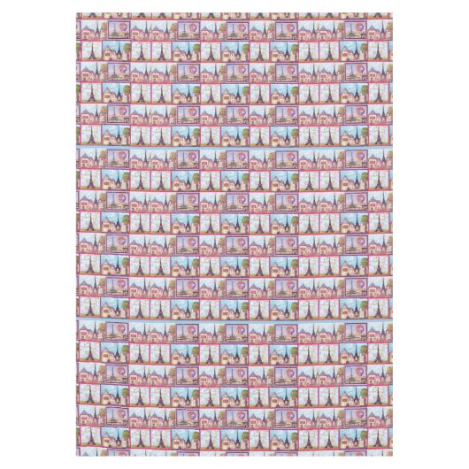 Paris Tour Eiffel inspiré collage nappe (Devant)