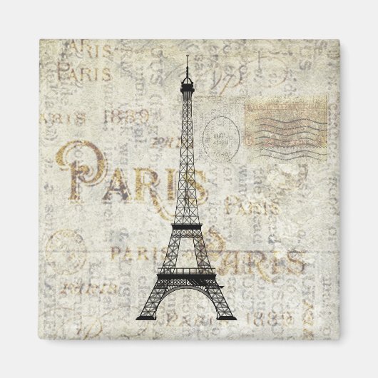 Paris Tour Eiffel Magnet Vintage (Devant)
