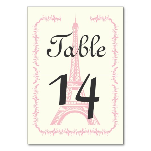 Paris Tour Eiffel - Numéro de table classique mari (Dos)