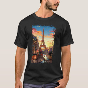 Paris Tour Eiffel T-shirt I Love Paris Souvenir F