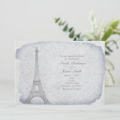 Paris Tour Eiffel Vintage Mariages Invitations (Debout devant)