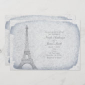 Paris Tour Eiffel Vintage Mariages Invitations (Devant / Derrière)