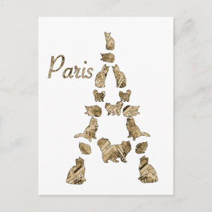 Paris Tower of Cats Briefkaart