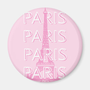 Paris Travel Art, Reiskunst, Preppy Art, Roze Magneet