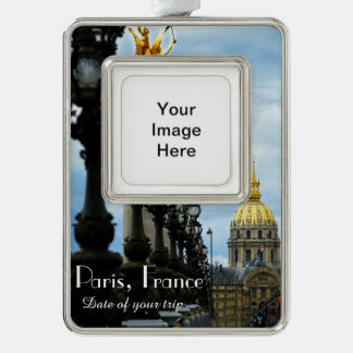 Paris Travel Kerstversiering  Verzilverd Kader Ornament