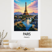 Paris Travel Poster France Wall Art (Cuisine)