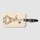 Paris Trip Chique Eiffeltoren Bagagelabel (Voorkant (horizontaal))