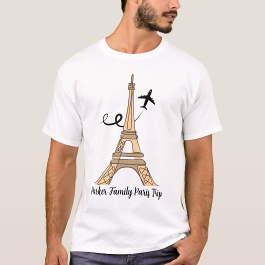  Paris Trip Chique Eiffeltoren Vliegtuig T-shirt (Voorkant)