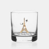 Paris Trip Chique Eiffeltoren Whisky Glas (Voorkant)
