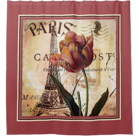 Paris tulp douchegordijn (Voorkant)
