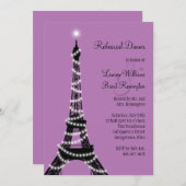 Paris Twinkles Rehearsal Dinner Invitation Kaart (Voorkant / Achterkant)