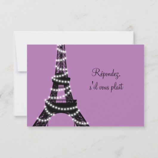 Paris Twinkles RSVP (paars) (Achterkant)