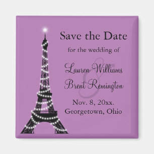 Paris Twinkles Save the Date Magnet Magneet