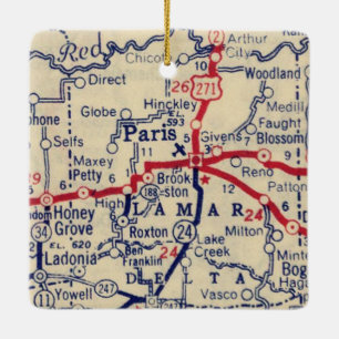 Paris TX 1941 Map Keramisch Ornament