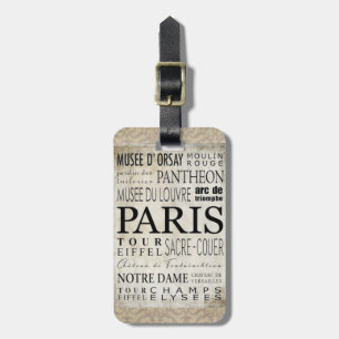Paris Typografie - Subway Style Bagagelabel