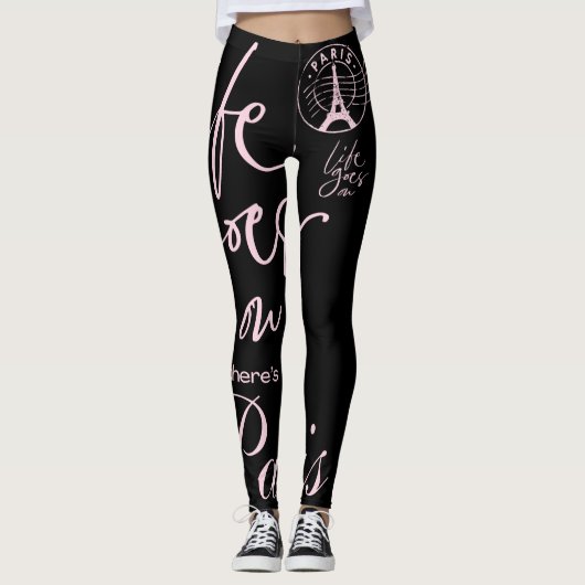 Paris typographie motif leggings rétro funky (Devant)