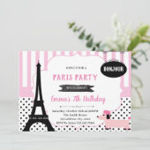 Paris verjaardagsdouche Uitnodiging (Staand voorkant)